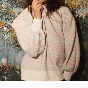 Summersalt Merino Wool Cashmere Blend Striped Sweater, Medium